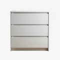 Commode à 3 tiroirs blanc 80 x 40 x 90 cm en panneaux MDF rectangulaire