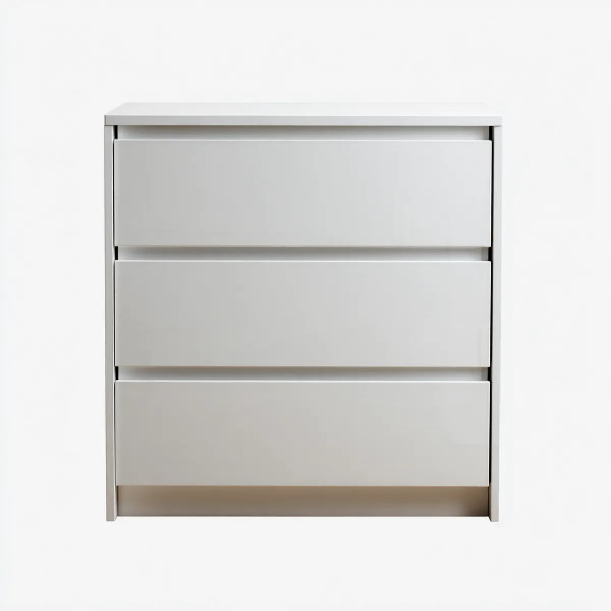 Commode à 3 tiroirs blanc 80 x 40 x 90 cm en panneaux MDF rectangulaire