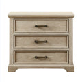 Commode à 3 tiroirs beige chêne 70 x 40 x 75 cm en MDF plaqué chêne