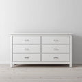 Commode 6 tiroirs blanche rectangulaire en panneaux MDF 160 x 45 x 90 cm