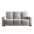 Canapé droit 3 places gris clair 220 x 95 x 88 cm en polyester forme rectangulaire