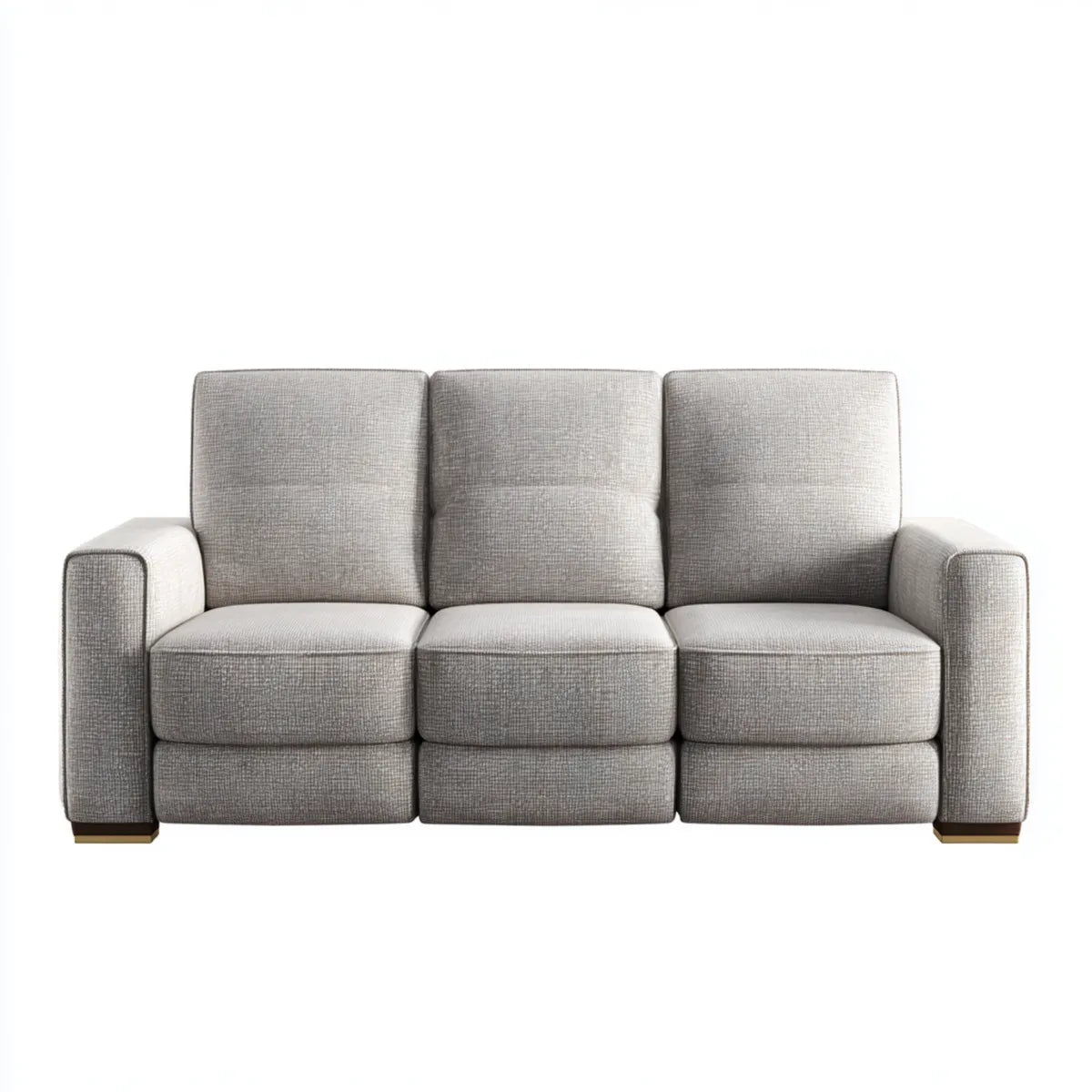 Canapé droit 3 places gris clair 220 x 95 x 88 cm en polyester forme rectangulaire