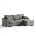 Canapé d'angle droit 3 places gris en polyester 250 x 160 x 85 cm