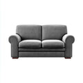 Canapé 2 places gris en polyester avec accoudoirs arrondis 160 x 90 x 88 cm