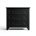 Commode 3 tiroirs noire 100 x 45 x 100 cm en MDF rectangulaire