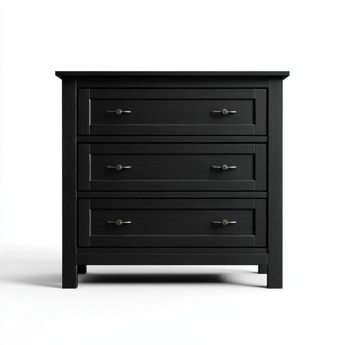 Commode 3 tiroirs noire 100 x 45 x 100 cm en MDF rectangulaire