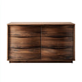 Commode 6 tiroirs marron foncé en acacia massif rectangulaire 120 x 40 x 80 cm
