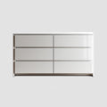 Commode 6 tiroirs blanche rectangulaire en panneaux MDF 120 x 40 x 75 cm
