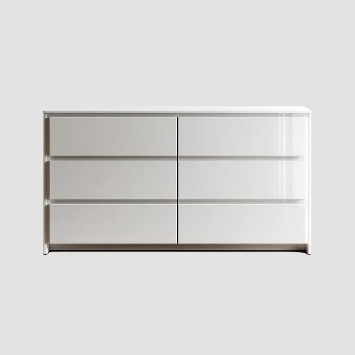 Commode 6 tiroirs blanche rectangulaire en panneaux MDF 120 x 40 x 75 cm